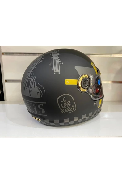 Kask Mt Jarama Zone C1 Mat Siyah/grı Cafe Racer - 3