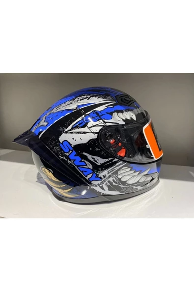 Kask B-503 (817) Güşeş Vizörlü Croco Mavi - 4