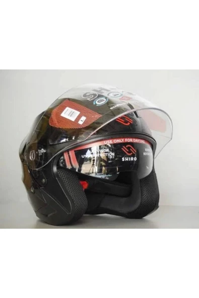 Kask Shıro Sh-450 Çenesiz Parlak Siyah - 2