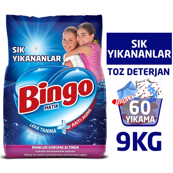 Bingo Toz Çamaşır Deterjanı Sık Yıkananlar 9 Kg