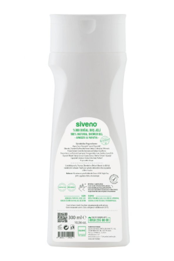 Siveno %100 Doğal Duş Jeli Sebum Dengeleyici Rahatlatıcı Aynısefa Papatya Yeşilçay Vegan 300 ml - 7