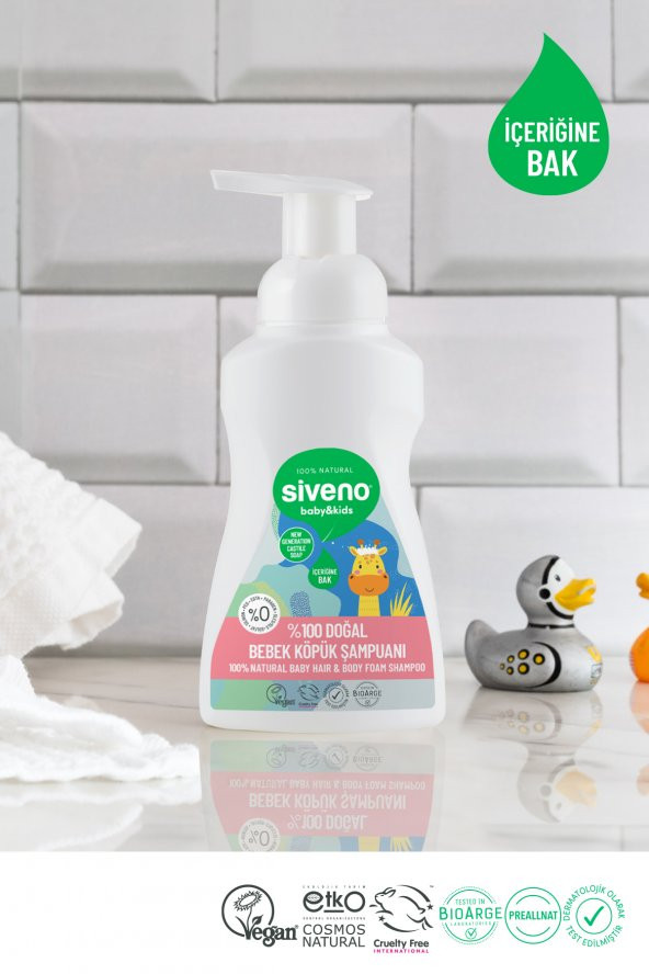 Siveno %100 Doğal Bebek Köpük Şampuanı Yenidoğan Saç ve Vücut İçin Nemlendirici Bitkisel Vegan 250 ml - 7