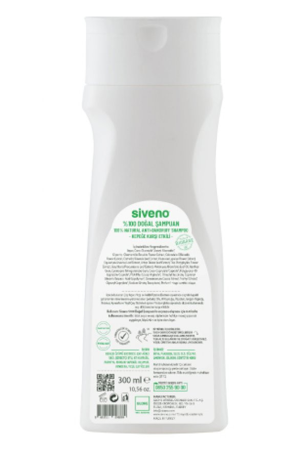 Siveno %100 Doğal Kepeğe Karşı Etkili Şampuan Yağlı Saçlar Çay Ağacı Keklik Üzümü Vegan 300 ml - 7