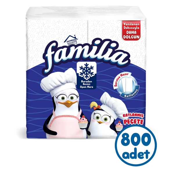 Familia 100'lü Katlanmış Peçete (8 Paket x 100 Yaprak)