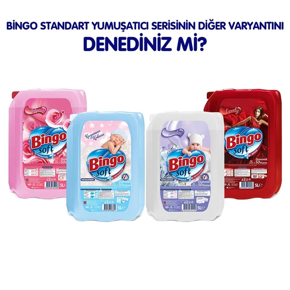 Bingo Soft Çamaşır Yumuşatıcısı Lavanta Rüzgarı 5 L Ekonomi Paketi 4'lü - 4