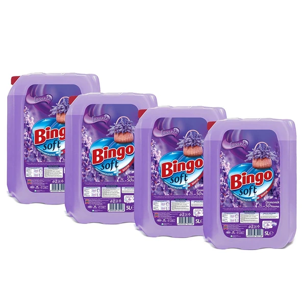 Bingo Soft Çamaşır Yumuşatıcısı Lavanta Rüzgarı 5 L Ekonomi Paketi 4'lü - 2