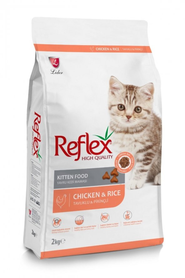 Reflex Kitten Tavuklu Pirinçli Yavru Kedi Maması 2 Kg X 2 Adet