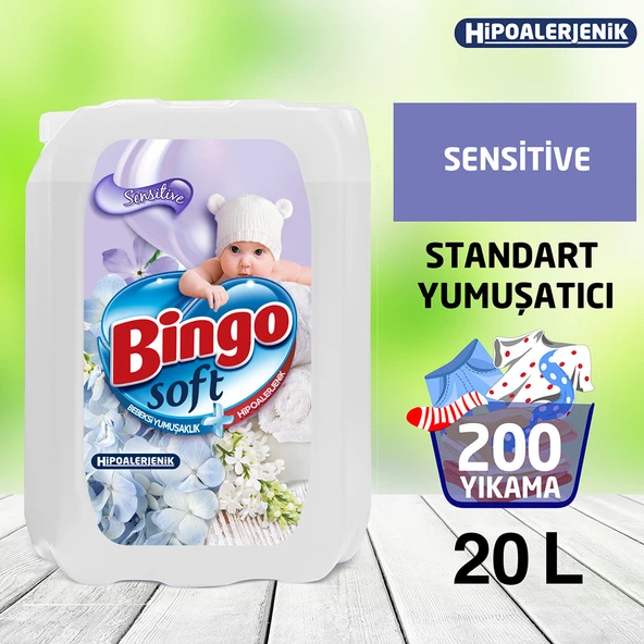 Bingo Soft Çamaşır Yumuşatıcısı Sensitive 5 L Ekonomi Paketi 4'lü