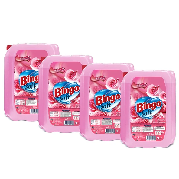 Bingo Soft Çamaşır Yumuşatıcısı Gülpembe 5 L Ekonomi Paketi 4'lü - 2