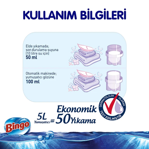 Bingo Soft Çamaşır Yumuşatıcısı Gülpembe 5 L Ekonomi Paketi 4'lü - 3