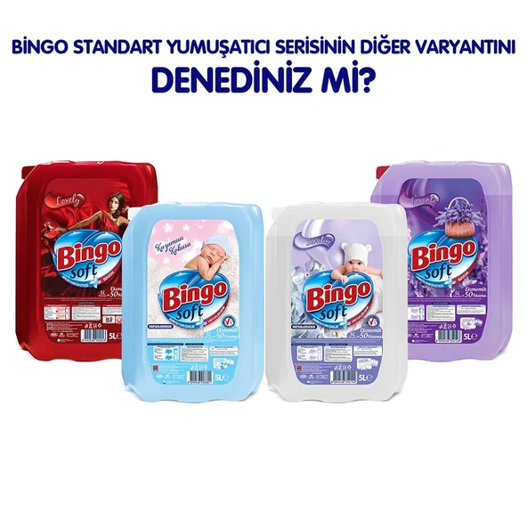 Bingo Soft Çamaşır Yumuşatıcısı Gülpembe 5 L Ekonomi Paketi 4'lü - 4
