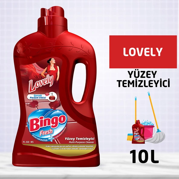 Bingo Fresh Yüzey Temizleyici 2,5 lt Lovely Ekonomi Paketi 4'lü