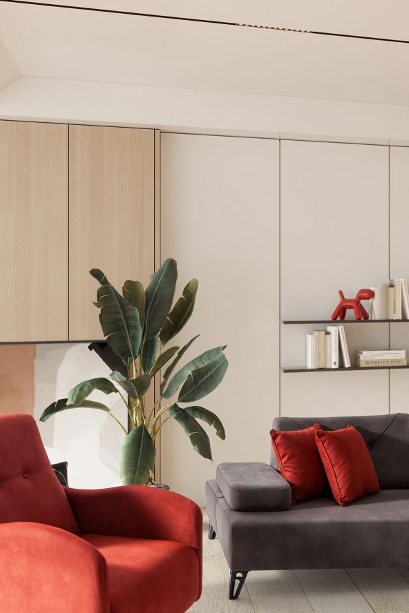 Modalife Avrupa Üçlü Kanepe Yataklı - Antrasit - 3