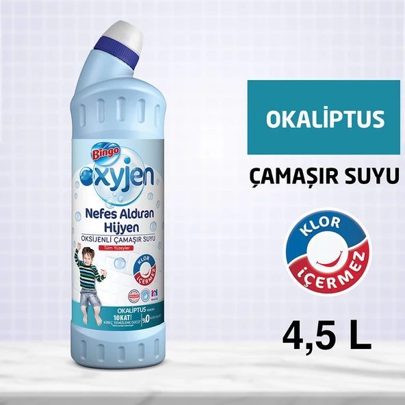 Bingo Oksijen Çamaşır Suyu 750 ml Derinlemesine Hijyen Ekonomi Paketi 6'lı