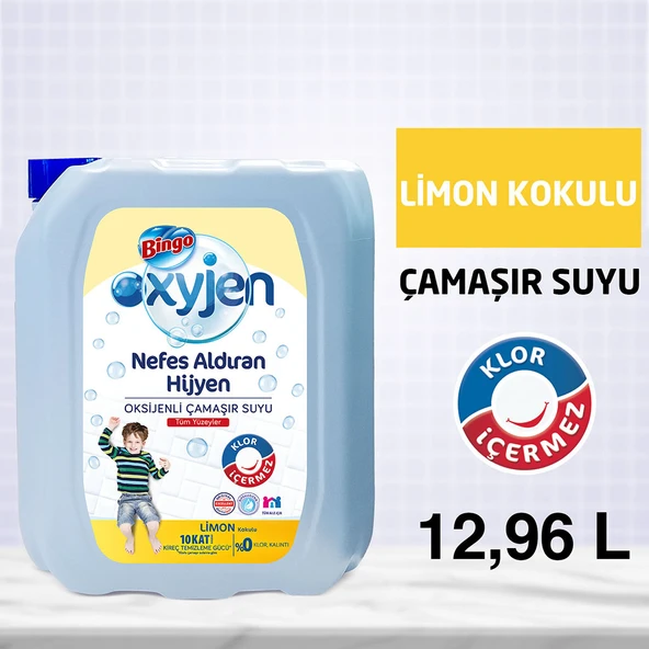 Bingo Oksijen Çamaşır Suyu 3,24 lt Limon Kokulu 4'lü