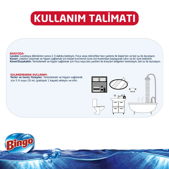 Bingo Oksijen Çamaşır Suyu 3,24 lt Limon Kokulu 4'lü - 6