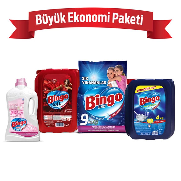 "Büyük Ekonomi Paketi ; 9 kg Toz Çamaşır Deterjanı Sık Yıkananlar +Çamaşır Yumuşatıcısı 5 L Lovely + Bulaşık Sı"