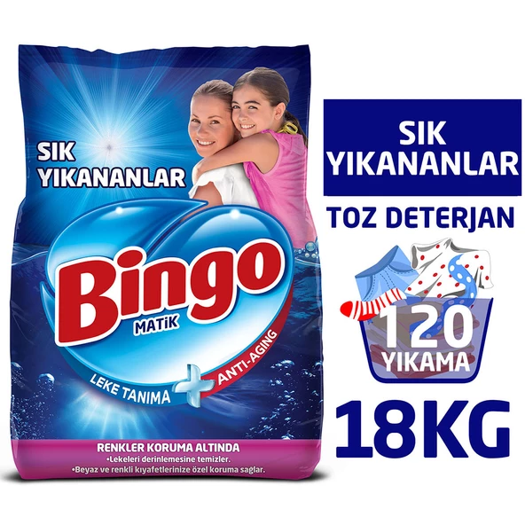 Bingo Matik Toz Çamaşır Deterjanı 9 kg Ekonomi Paketi 2'li