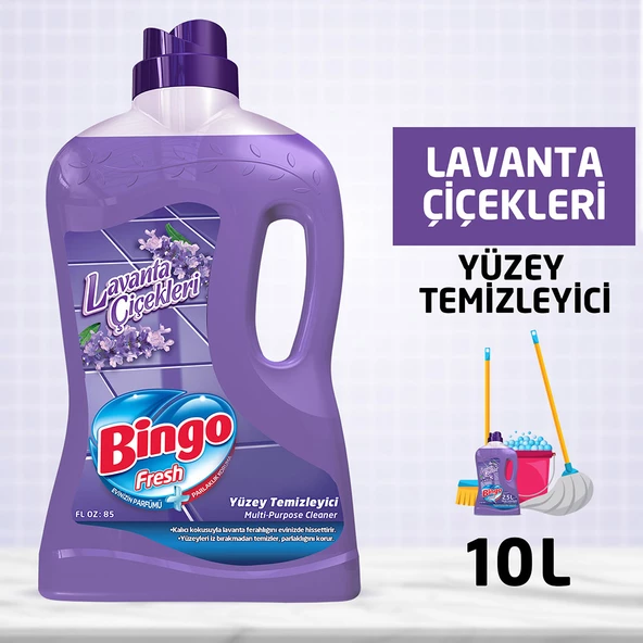 Bingo Fresh Yüzey Temizleyici 2,5 lt Lavanta Çiçekleri Ekonomi Paketi4'lü