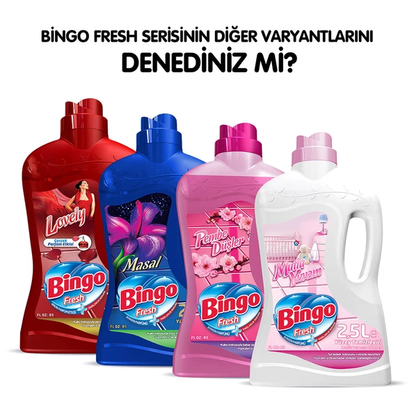 Bingo Fresh Yüzey Temizleyici 2,5 lt Lavanta Çiçekleri Ekonomi Paketi4'lü - 6