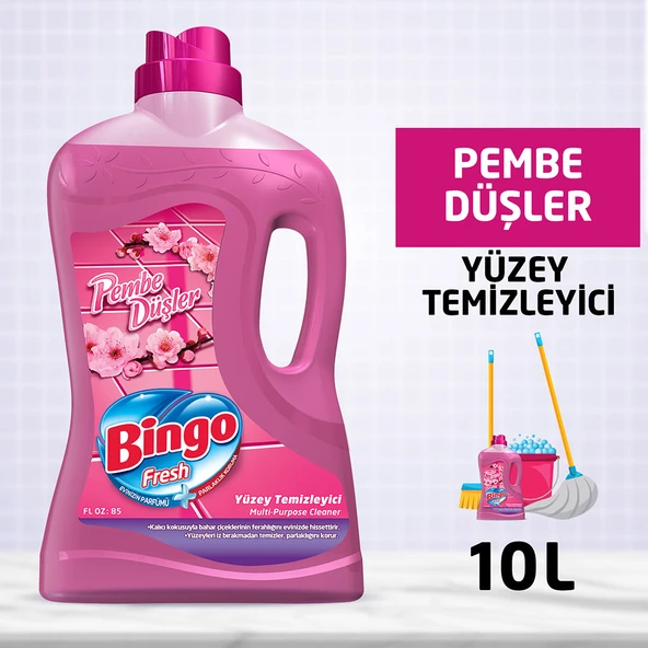 Bingo Fresh Yüzey Temizleyici 2,5 lt Pembe Düşler Ekonomi Paketi 4'lü