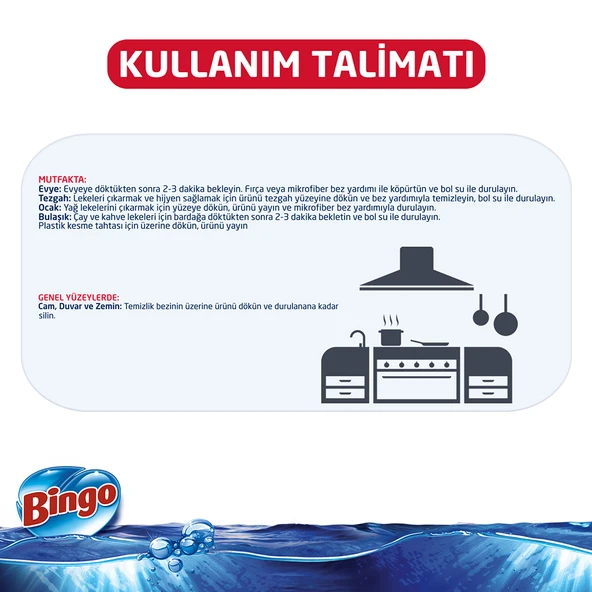 Bingo Oksijen Çamaşır Suyu 750 ml Ferahlatan Hijyen Ekonomi Paketi 6'lı - 5