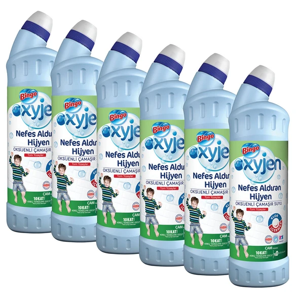 Bingo Oksijen Çamaşır Suyu 750 ml Ferahlatan Hijyen Ekonomi Paketi 6'lı - 2