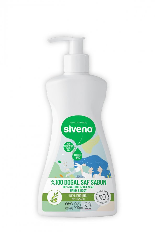 Siveno %100 Doğal Sıvı Kastil Sabun Zeytinyağlı Yoğun Nemlendirici Arındırıcı Bitkisel Vegan 300 Ml - 3