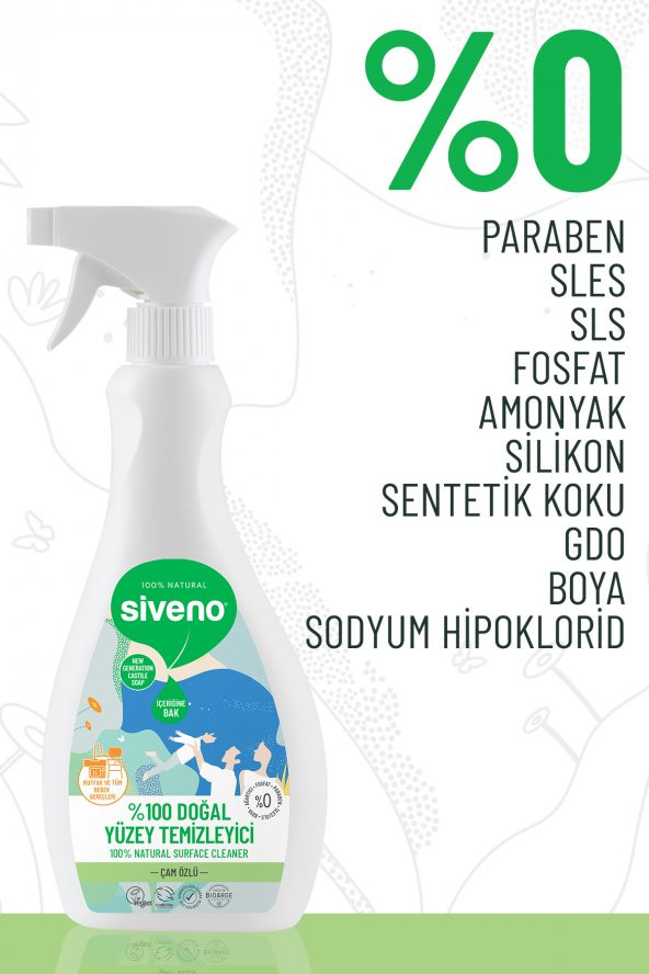 Siveno %100 Doğal Yüzey Temizleyici Bitkisel Leke Çıkarıcı Arındırıcı Mermer Fayans Ahşap Yüzeyler 500 ml - 3
