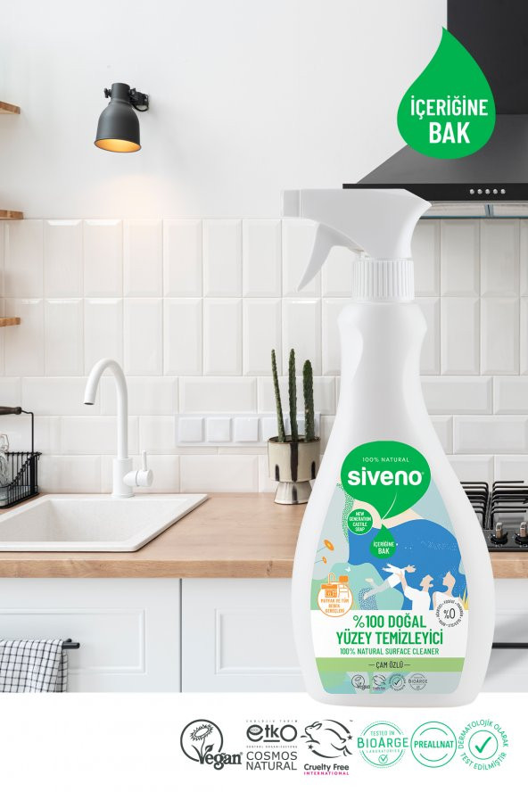 Siveno %100 Doğal Yüzey Temizleyici Bitkisel Leke Çıkarıcı Arındırıcı Mermer Fayans Ahşap Yüzeyler 500 ml - 6