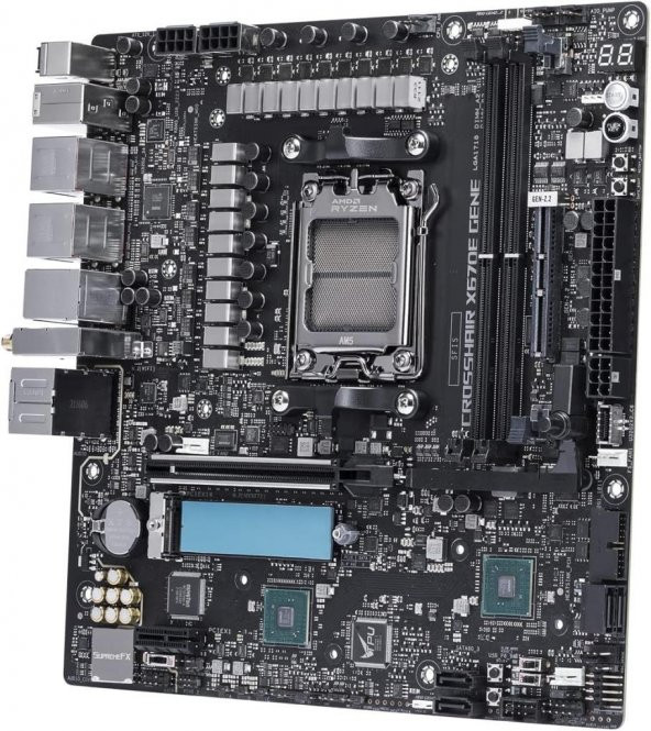 Asus Rog Crosshair X670E Gene AMD AM5 DDR5 Micro ATX Anakart Teşhir - Resim 9