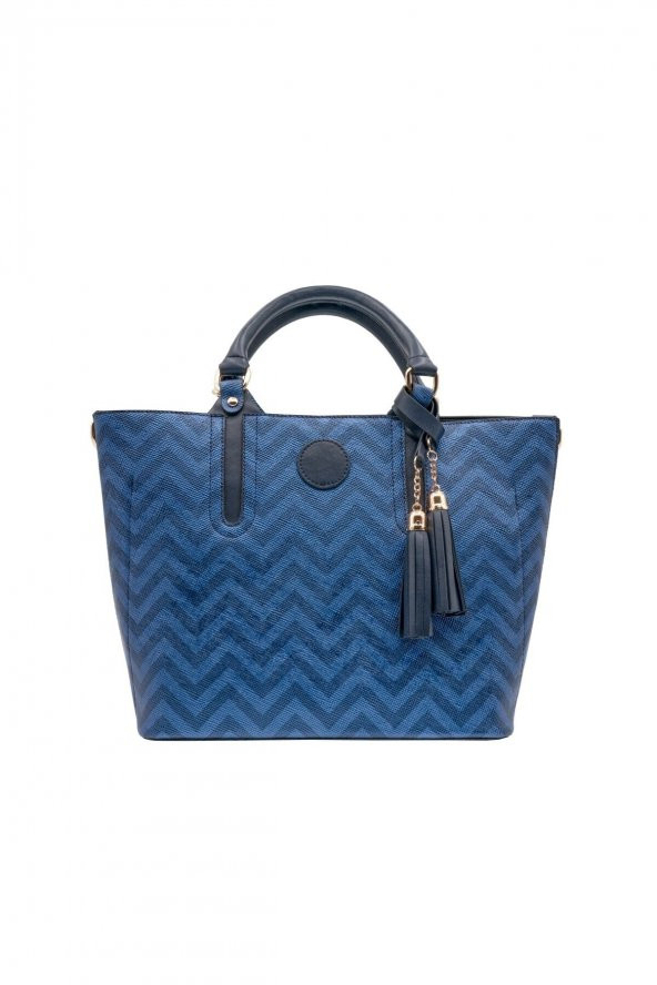 Emma El ve Omuz Çantası Lacivert Zikzak 181301