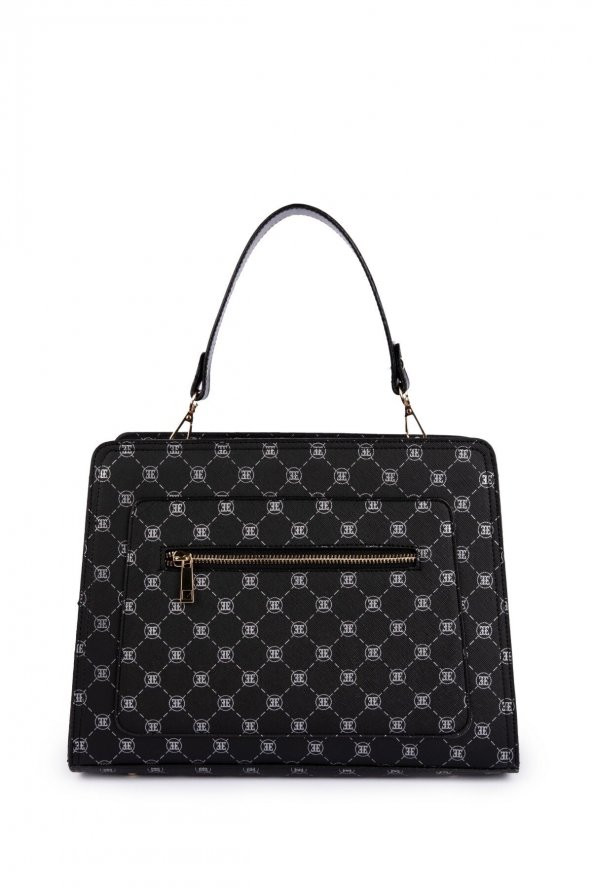 Elanor El ve Omuz Çantası Siyah Baskılı