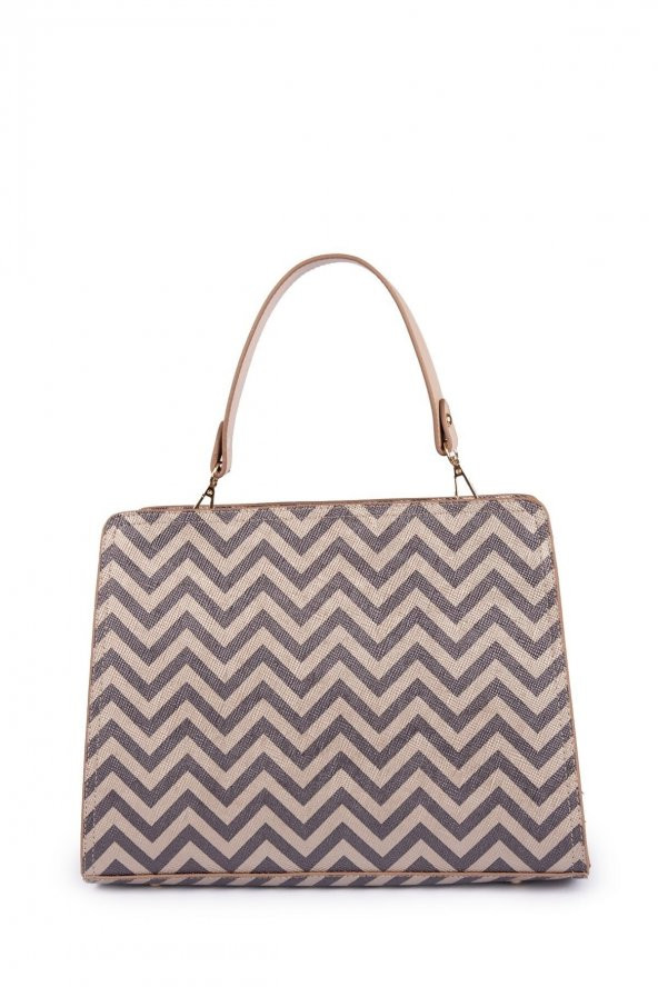 Elanor El ve Omuz Çantası Açık Altın Zikzak - 2