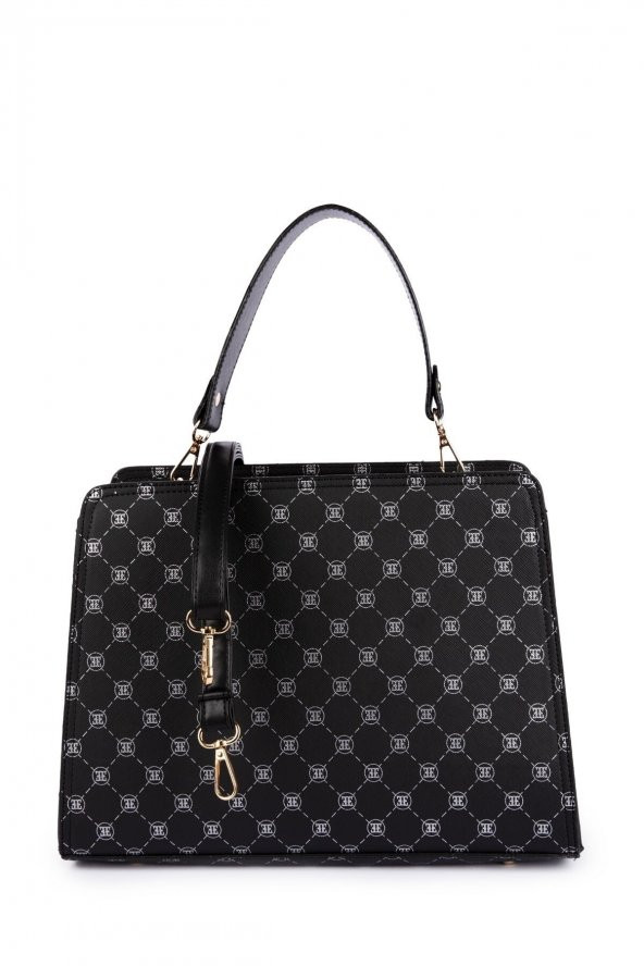 Elanor El ve Omuz Çantası Siyah Baskılı - 3