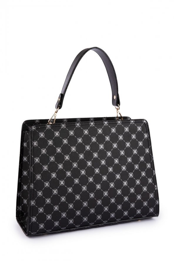 Elanor El ve Omuz Çantası Siyah Baskılı - 4