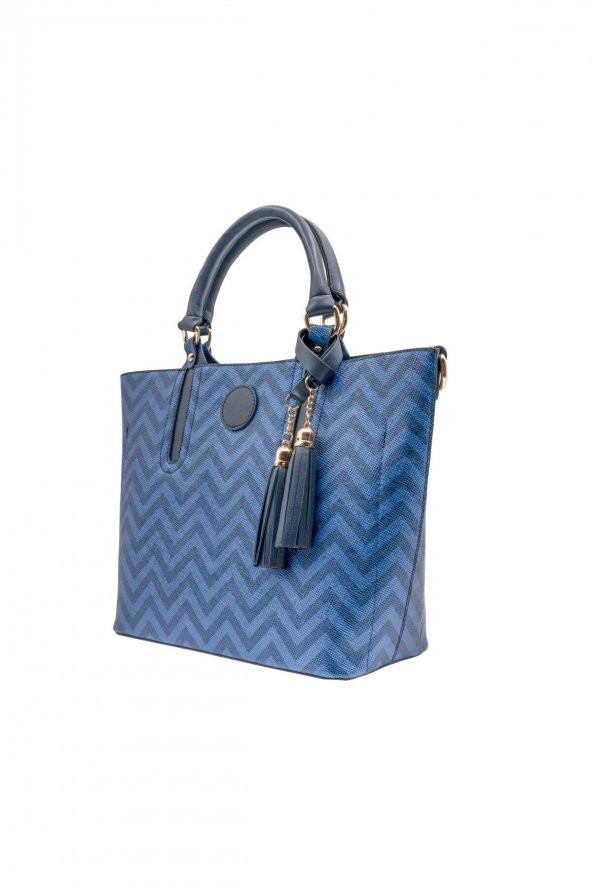 Emma El ve Omuz Çantası Lacivert Zikzak 181301 - 3
