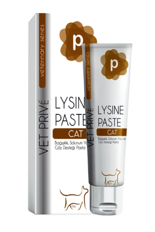 Vet Prive Lysine Paste / Kediler Için Bağışıklık, Solunum Yolu Ve Göz Desteği Pasta