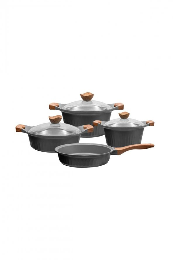 Aryıldız Lincoln 7 Parça Tencere Set Mat Siyah