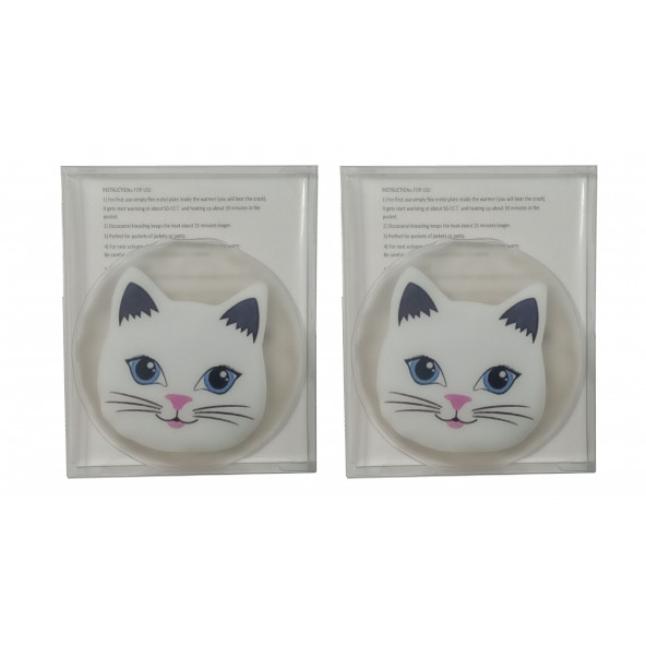 KEDİLİ CEP SOBASI,EL ISITICI,2 ADET SICAK SU TORBASI PVC  9cm - 4