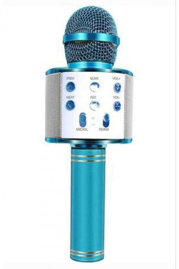 İndirim Durağı Renkli Kareoke Mikrofon-MAVİ-