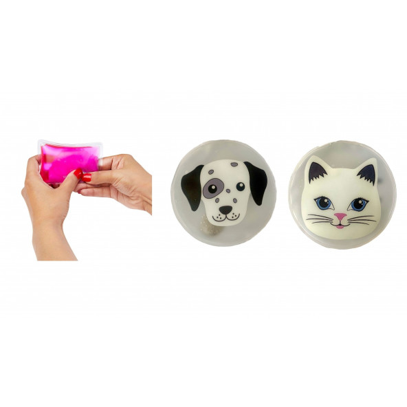 KEDİ VE KÖPEKLİ CEP SOBASI,EL ISITICI,2 ADET SICAK SU TORBASI PVC  9cm - 2