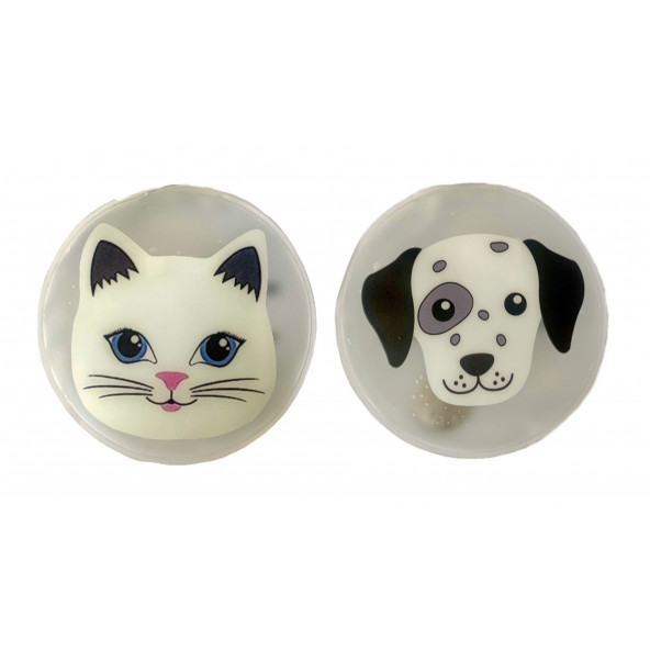 KEDİ VE KÖPEKLİ CEP SOBASI,EL ISITICI,2 ADET SICAK SU TORBASI PVC  9cm - 3