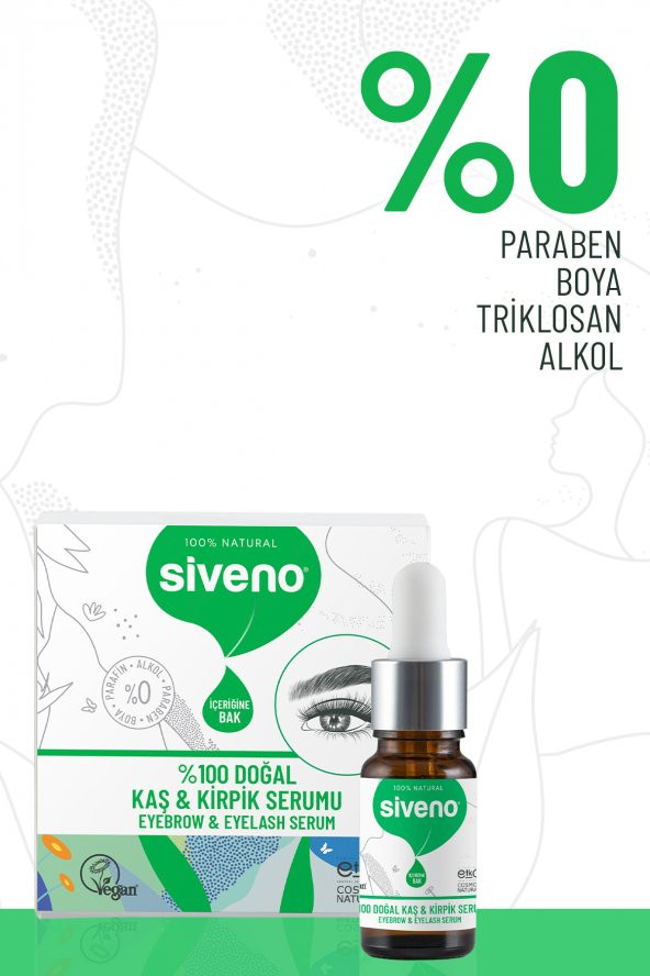 Siveno %100 Doğal Kaş Ve Kirpik Serumu Bitkisel Yoğunlaştırıcı Canlandırıcı Yoğun Bakım Yağı Vegan 10 ml - 5