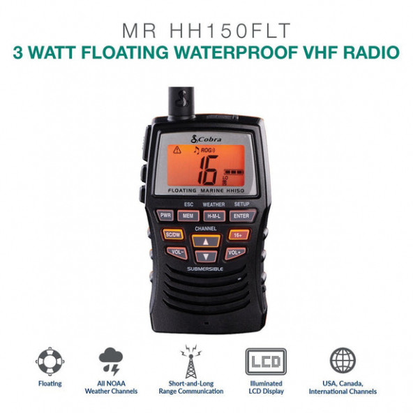 Aselsan Cobra MR HH150 FLT EU VHF 3 Watt Batmaz Deniz Telsizi - 8