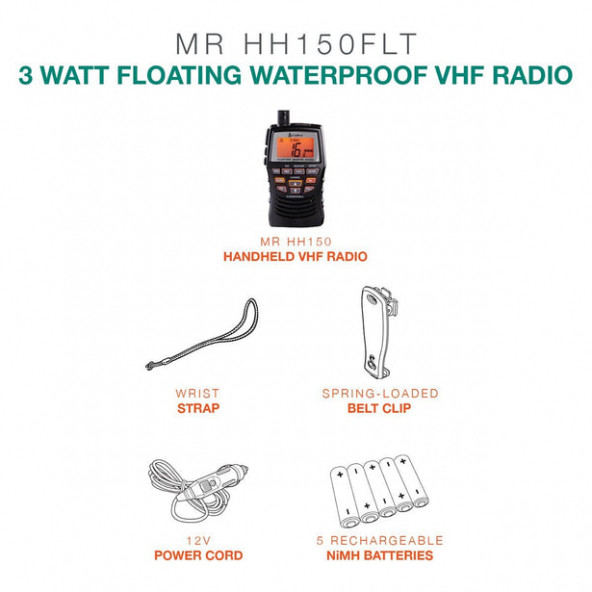 Aselsan Cobra MR HH150 FLT EU VHF 3 Watt Batmaz Deniz Telsizi - 10