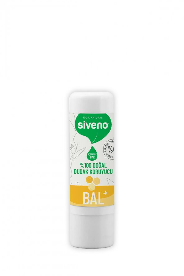 Siveno %100 Doğal Dudak Koruyucu Bal Bitkisel Lipbalm Dudak Kremi Nemlendirici Parlatıcı Onarıcı 6 G