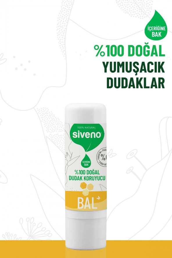 Siveno %100 Doğal Dudak Koruyucu Bal Bitkisel Lipbalm Dudak Kremi Nemlendirici Parlatıcı Onarıcı 6 G - 5
