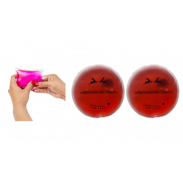 KIRMIZI CEYLAN CEP SOBASI,EL ISITICI,2 ADET SICAK SU TORBASI PVC  9cm - 2