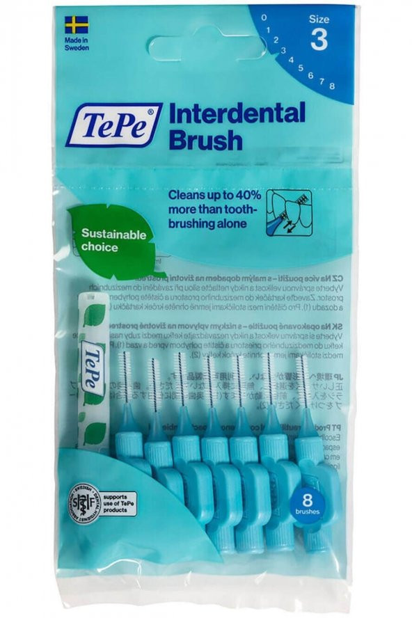 Tepe Arayüz Fırçası 0.6 Mm Mavi 8li